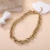 Collier grosse maille acier inoxydable doré femme
