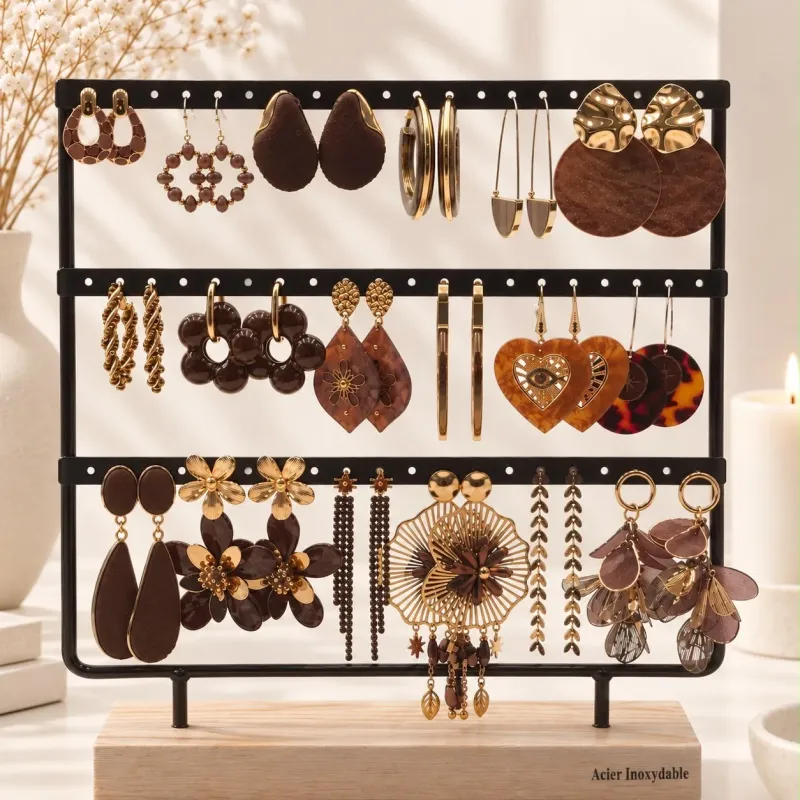 copy of copy of copy of Pack de 18 boucles d'oreilles acier - noir