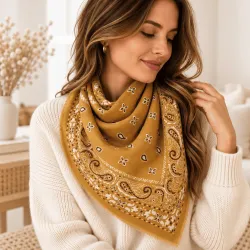 Écharpe carrée motif bandana