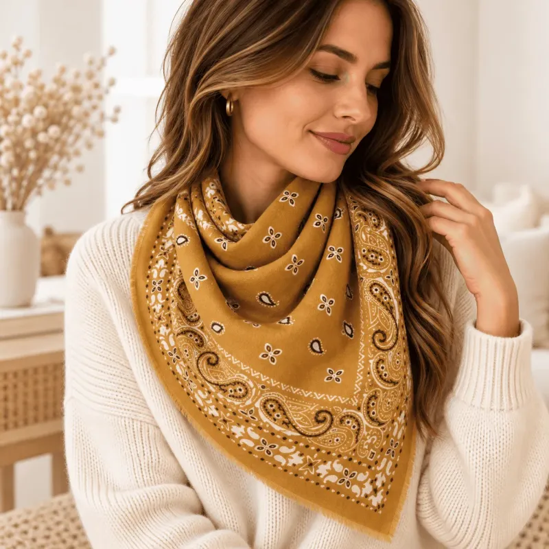 Écharpe carrée motif bandana