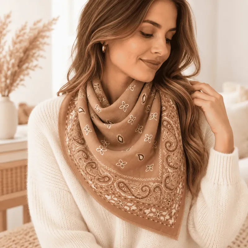 Écharpe carrée motif bandana
