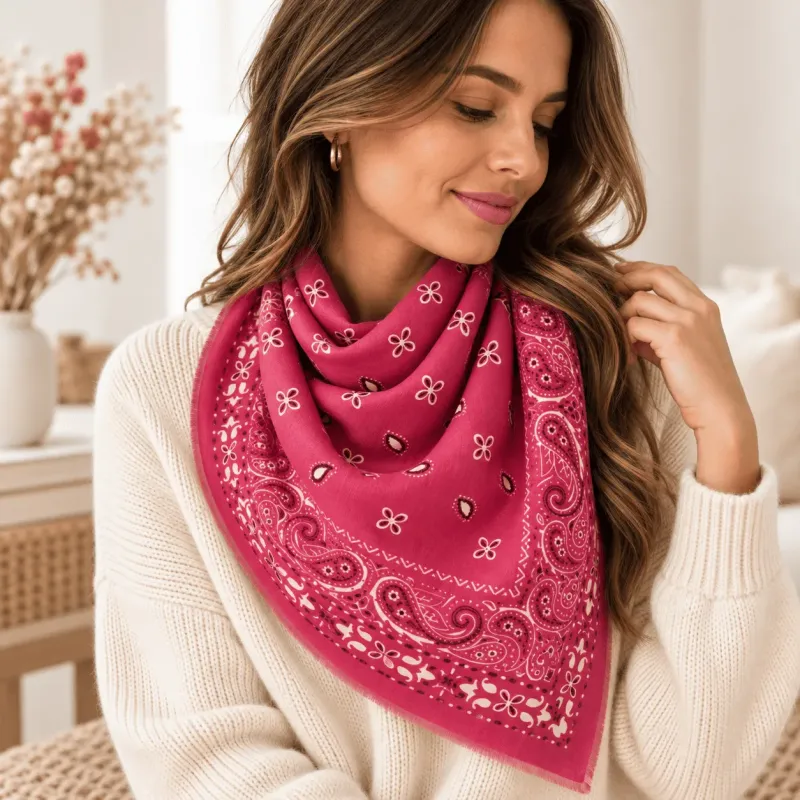 Écharpe carrée motif bandana