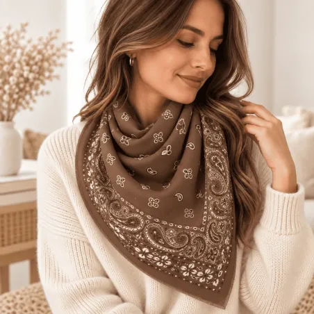 Écharpe carrée motif bandana