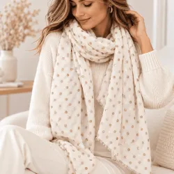 Écharpe tendance à pois détails dorés