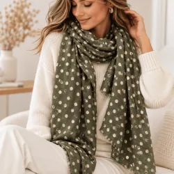 Écharpe tendance à pois détails dorés