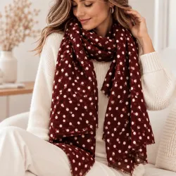 Écharpe tendance à pois détails dorés