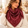 Carré foulard femme bandana clouté 90 x 90 cm