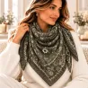 Carré foulard femme bandana clouté 90 x 90 cm