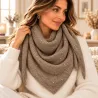 Écharpe triangle femme en maille avec fil lurex – 140 x 45 cm