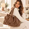 Sac cabas fausse fourrure femme grand format | Grossiste