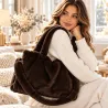 Sac cabas fausse fourrure femme grand format | Grossiste