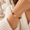 Bracelet doré pierres œil de tigre – Acier inoxydable