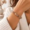 Bracelet jonc doré à motifs colorés et strass