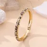 Bracelet jonc doré à motifs colorés et strass