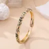 Bracelet jonc doré à motifs colorés et strass
