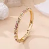 Bracelet jonc doré à motifs colorés et strass