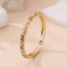 Bracelet jonc doré à motifs colorés et strass
