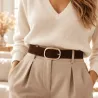 Ceinture femme élastique boucle dorée – Taille 36 à 44