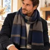 Écharpe homme rayée 180x65 cm – 100 % polyester