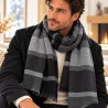 Écharpe homme rayée 180x65 cm – 100 % polyester