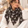 Écharpe triangle femme léopard – Viscose & laine