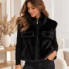 Gilet court sans manches en fausse fourrure