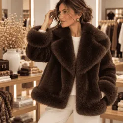 Veste réversible effet cuir et fausse fourrure
