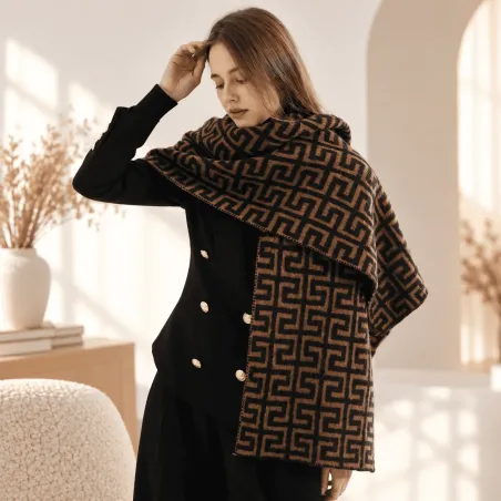 Echarpe laine tendance motif luxe