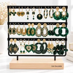 pack-18-boucles-oreilles-vertes-acier-inoxydable-presentoir
