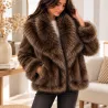 Veste réversible effet cuir & fausse fourrure