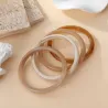 Lot de 4 bracelets joncs en résine – Tons naturels
