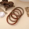 Lot de 4 bracelets joncs en résine – Tons naturels