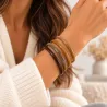 Lot de 4 bracelets joncs en résine – Tons naturels
