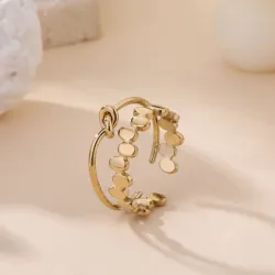 Bague dorée double rang
