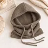 Cagoule à capuche en maille avec cordons