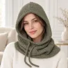 Cagoule à capuche en maille avec cordons