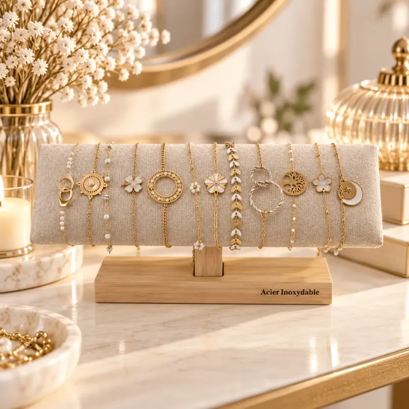 copy of Pack de 12 Bracelets en Acier Inoxydable Blanc