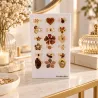 Pack 18 bagues acier inoxydable marron noir et doré