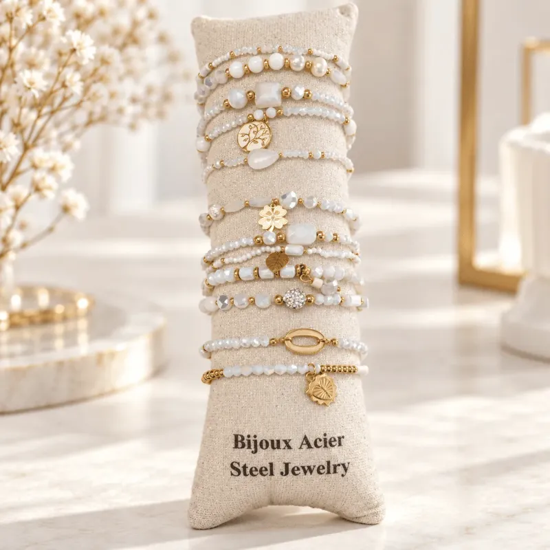 copy of copy of copy of Pack de 12 bracelets acier - argenté noir
