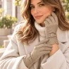 Gants effet cuir avec boucle dorée