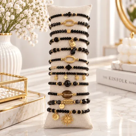 copy of copy of Pack de 12 bracelets acier - argenté noir