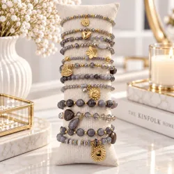 copy of copy of copy of Pack de 12 bracelets acier - argenté noir