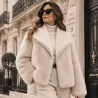 Veste Réversible Femme Fausse Fourrure et Suédine