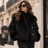 Veste Réversible Femme Fausse Fourrure et Suédine