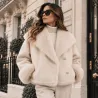 Veste Réversible Femme Fausse Fourrure et Suédine