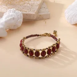 Bracelet Cabochons Ovales Acier Inoxydable – 3 Coloris