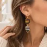 Boucles d’oreilles pendantes en acier – Pierre naturel