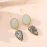 Boucles d’oreilles pendantes en acier – Pierre naturel