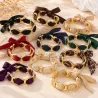 Lot de 10 bracelets dorés à rubans satinés et nœuds
