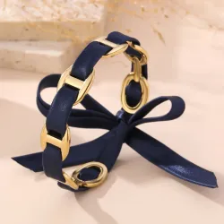 Lot de 10 bracelets dorés à rubans satinés et nœuds